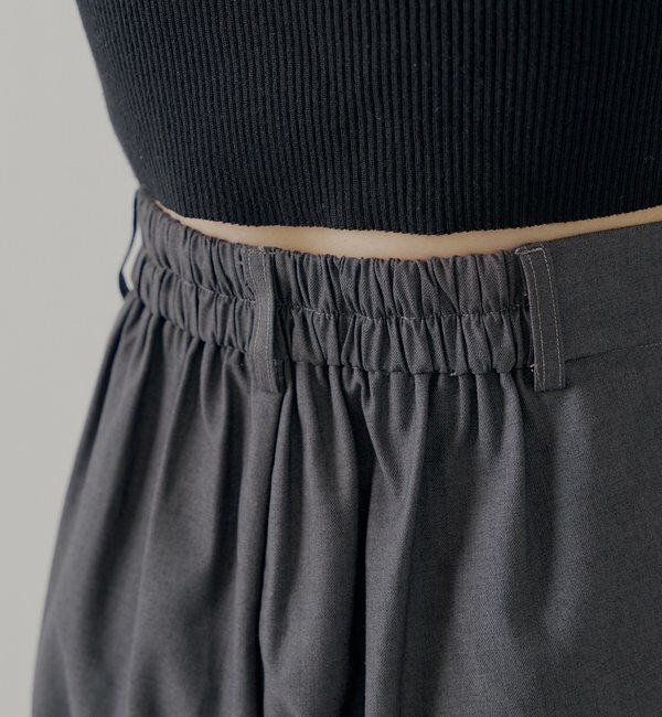  「【SALON by Chico】取り外しフリルルーズスラックスパンツ」|チノ|