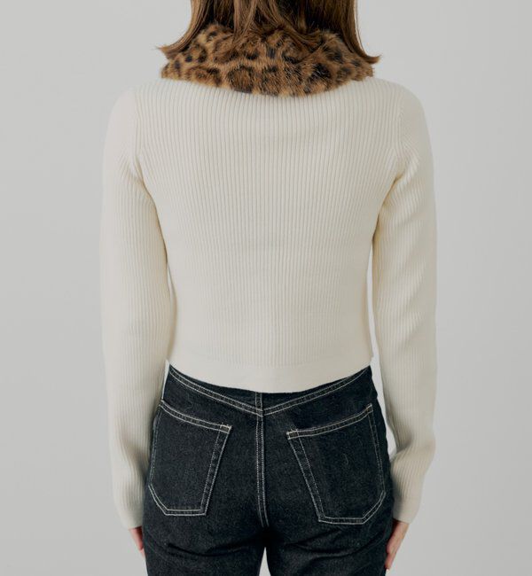  「【SALON by Chico】ファー襟取り外しコンパクトトップス」|ニット・セーター|