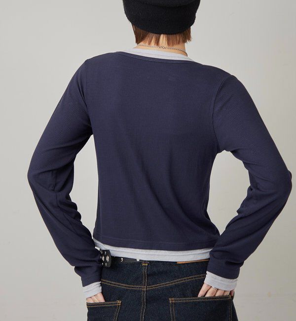  「レイヤードヘンリートップス」|Tシャツ・カットソー|