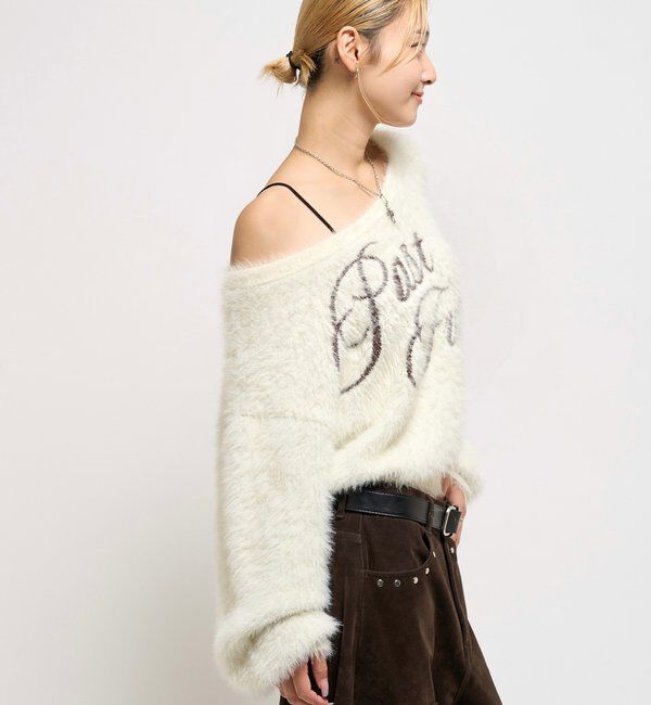  「シャギーロゴオフショルニット」|ニット・セーター|