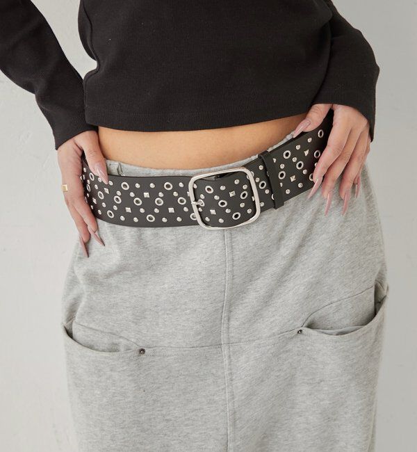  「ラインストーンワイドベルト」|ベルト|