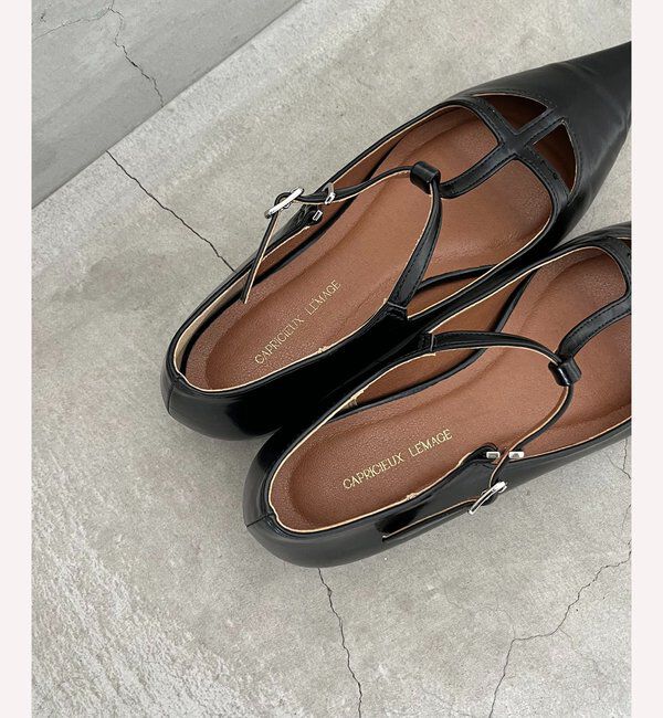  「 【オケージョンにも◎】Tストラップフラットパンプス」|パンプス|