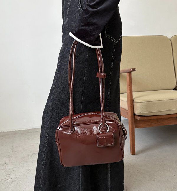  「エナメルスクエアボストンバッグ」|トートバッグ|