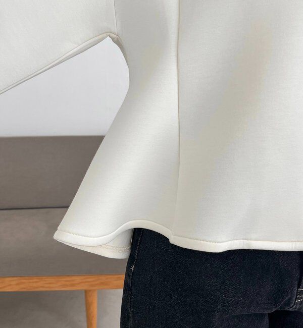  「【スタイルアップが叶う/伸縮性◎】ペプラムジップカーディガン」|Tシャツ・カットソー|