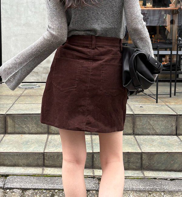  「【新色/レイヤード対応】コーデュロイ台形スカート」|スカート|