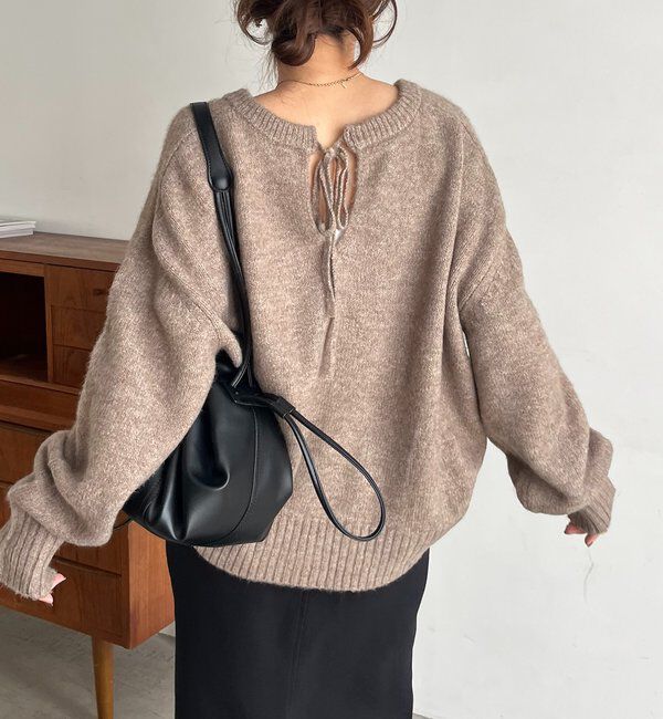  「【前後2WAY】もちふわ2WAYスキッパーニット」|ニット・セーター|