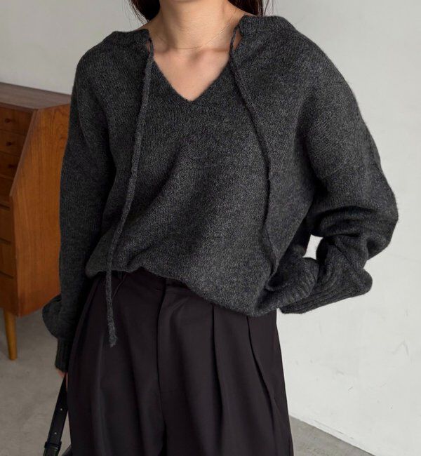  「【前後2WAY】もちふわ2WAYスキッパーニット」|ニット・セーター|