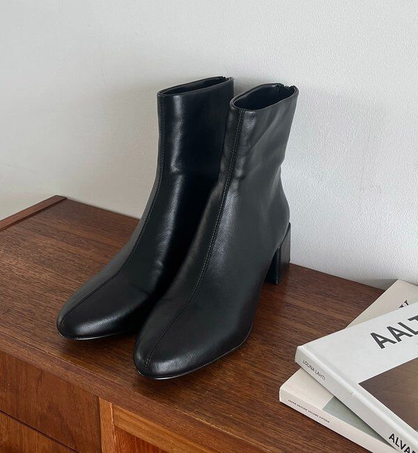  「スクエアヒールショートブーツ」|ショートブーツ|