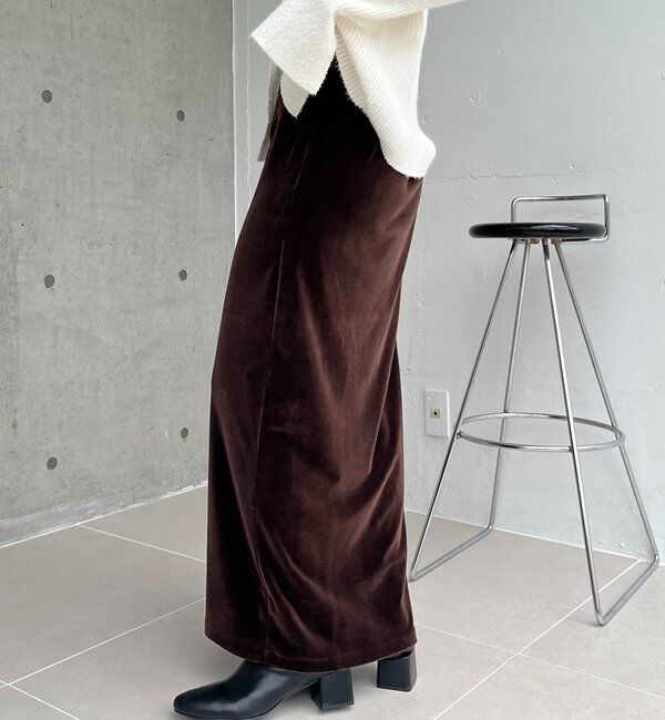  「【低身長サイズあり】ベロアIラインスカート」|スカート|