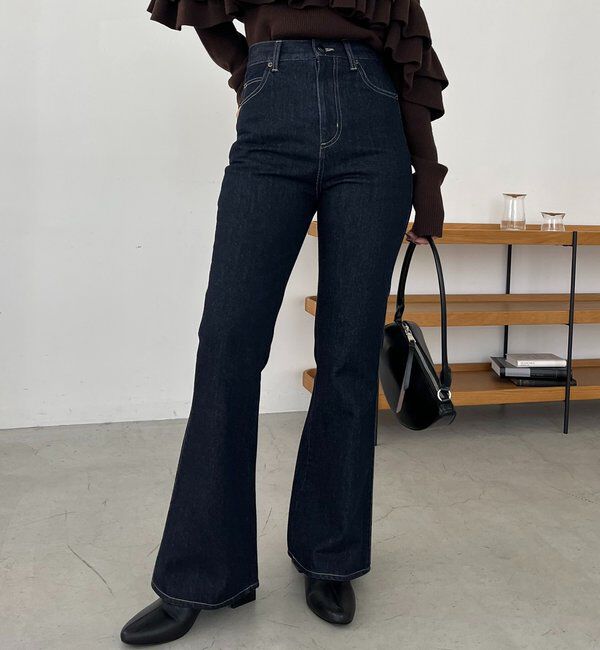 「【低身長サイズあり】フレアデニム」|デニム|