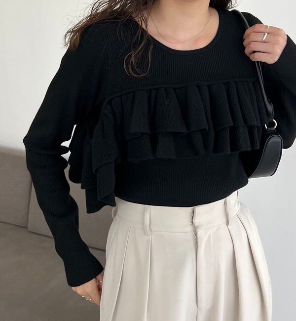  「【2WAYで着用可能】ベアフリルニット」|ニット・セーター|