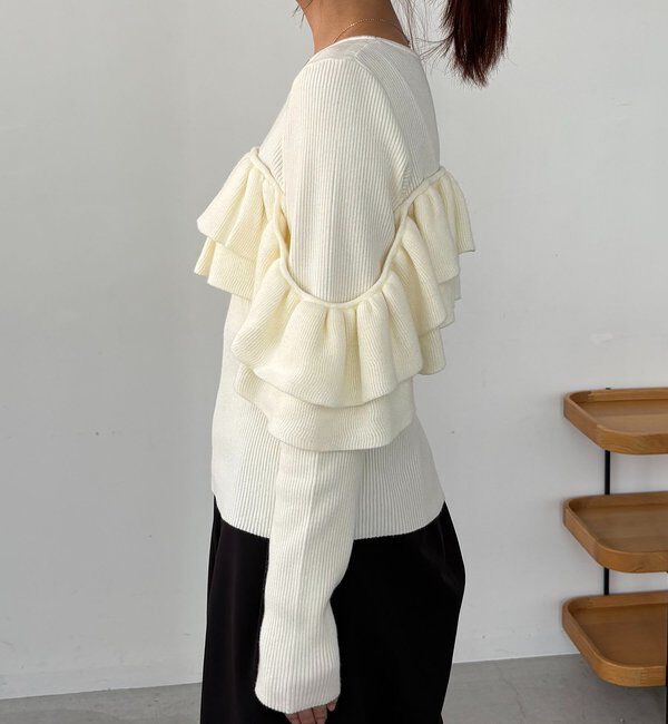  「【2WAYで着用可能】ベアフリルニット」|ニット・セーター|