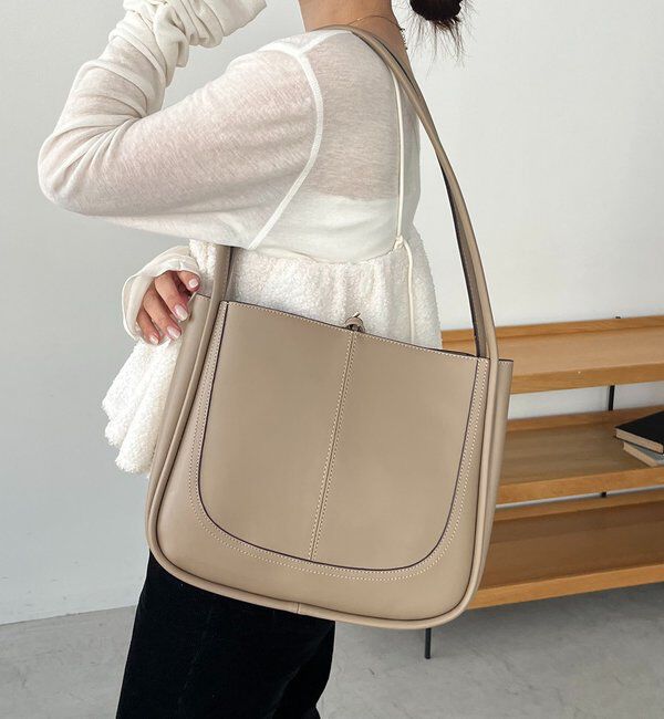  「【新色/ベージュ】トリミングトートバッグ」|トートバッグ|