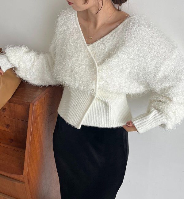  「フェザーラップカーディガン」|カーディガン|