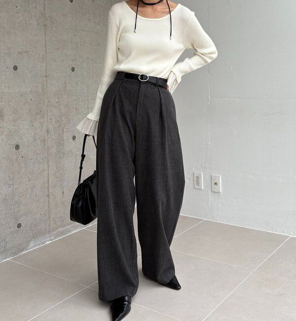  「【低身長サイズあり】アシメベルトSETパンツ」|チノ|