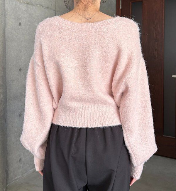  「【前後2WAY】モヘア起毛パフカーディガン」|カーディガン|