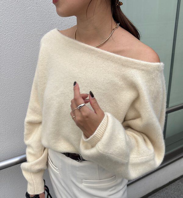  「ファーウールオフショルニット」|ニット・セーター|