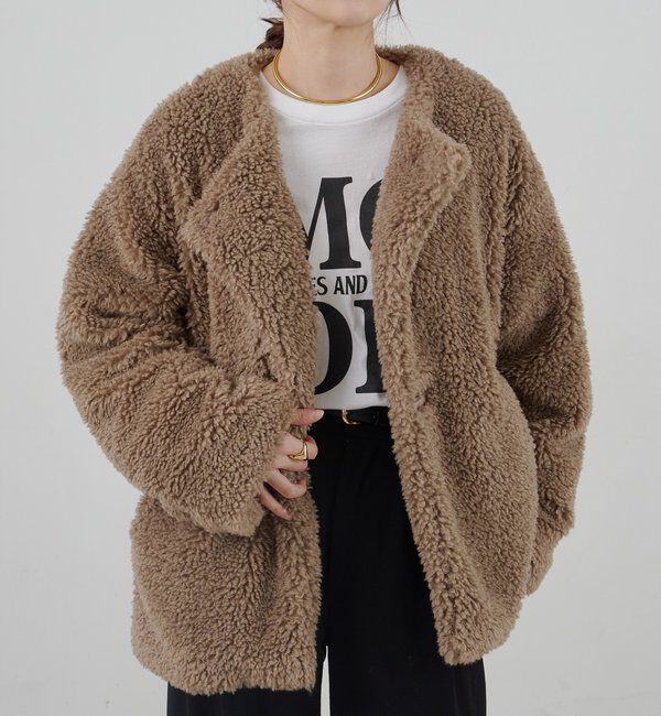  「ノーカラーボアコート」|その他|