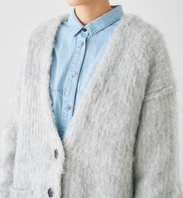 collex「ヘアリー畦編みカーディガン」|カーディガン|