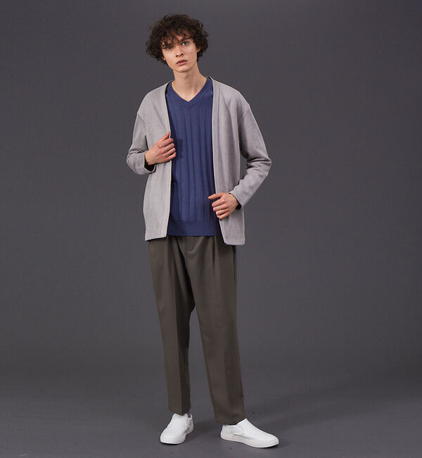 ABAHOUSE「【アンサンブル対応】ネオスエード ボタンレス カーディガン」|カーディガン|