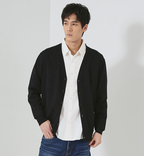 ABAHOUSE「【シルクブレンド】ベーシック Vネック カーディガン」|カーディガン|