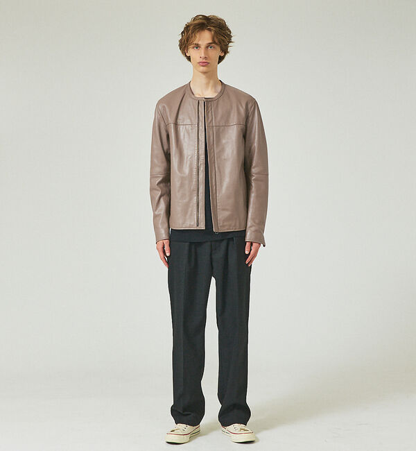 ABAHOUSE「【ナロウカラー】ラムレザー ブルゾン / シングルライダース」|その他|