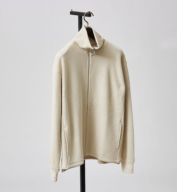 ABAHOUSE「【ハイネック】ドライバーズニット/ジップカーディガン」|カーディガン|グレージュ