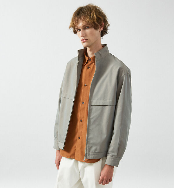 ABAHOUSE「シャンブレーツイル　スタンドカラーブルゾン / ショートブルゾン」|ブルゾン・スタジャン|カーキ