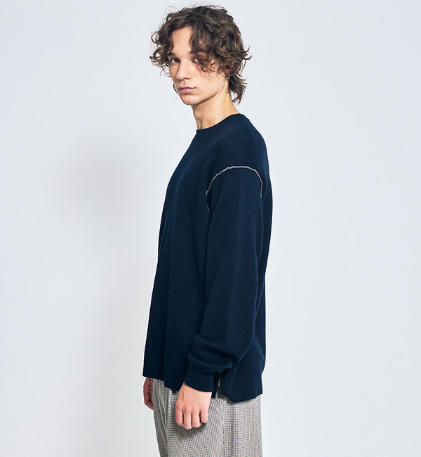 ABAHOUSE「【リバーシブルカラー】14Gコットン ニットスウェット / クルーネックプルオー」|ニット・セーター|