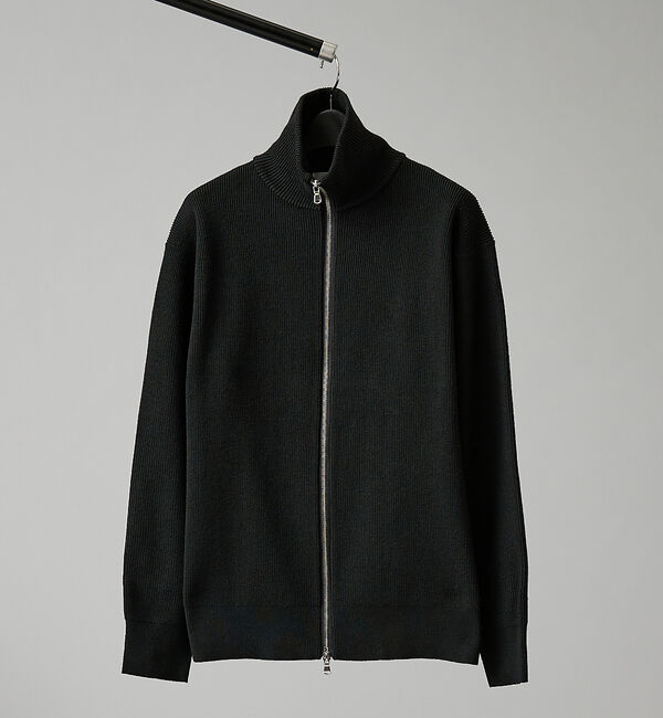ABAHOUSE「12ゲージ 畦編み ドライバーズニット / ダブルジップ」|ニット・セーター|