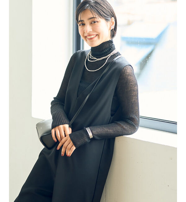 Rouge vif「シアータートルネックリブニット」|ニット・セーター|