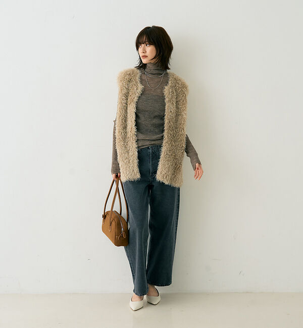 Rouge vif「シアータートルネックリブニット」|ニット・セーター|