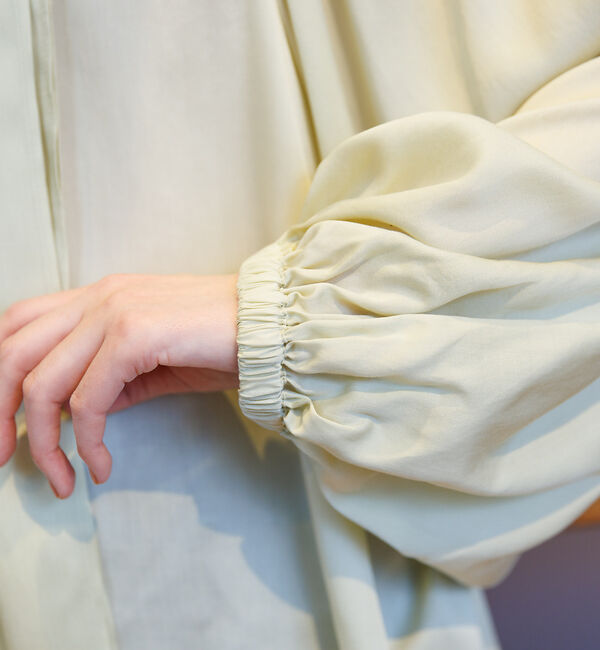 Rouge vif「とろみ素材 ギャザースリーブボウタイブラウス」|シャツ・ブラウス|