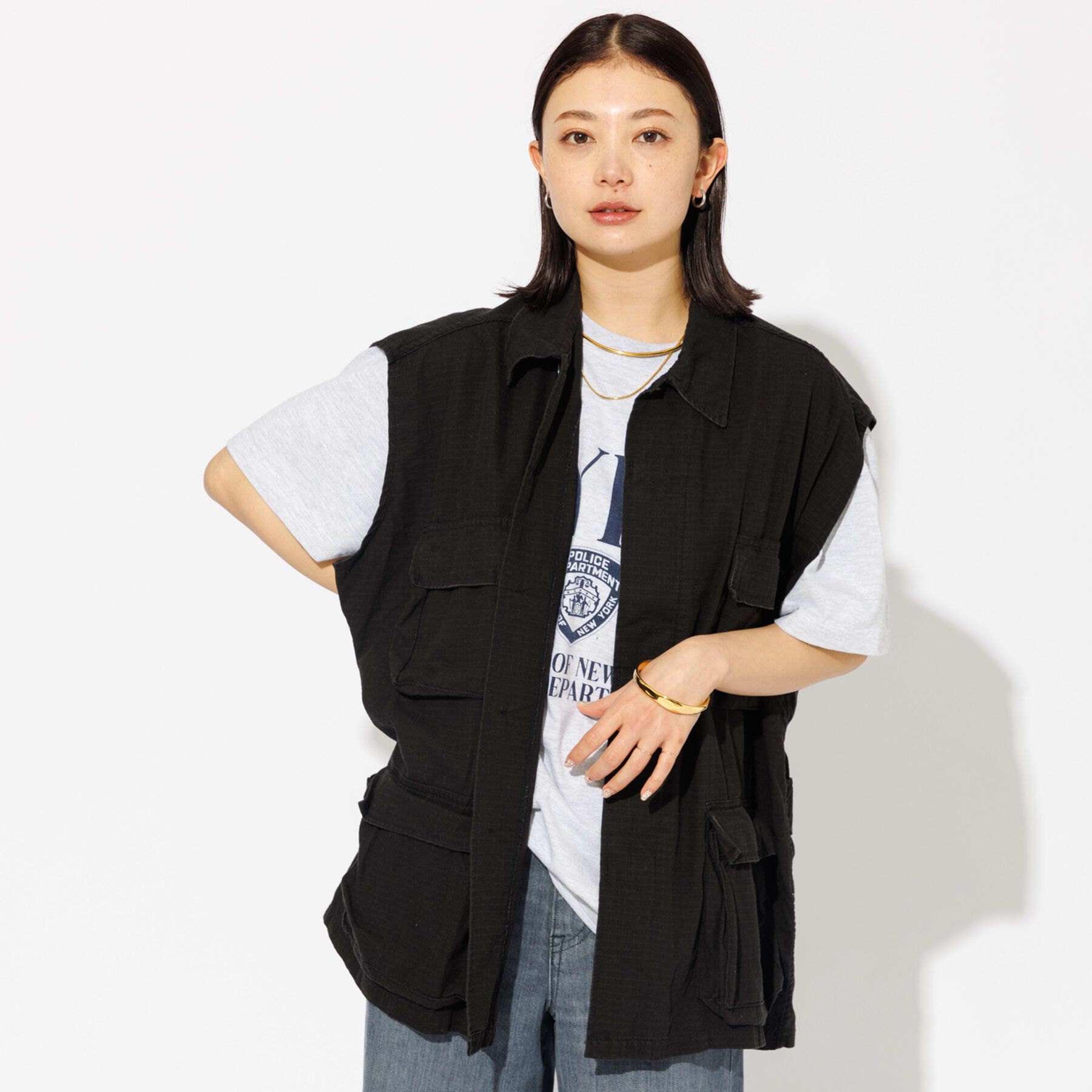 Rouge vif「【ROTHCO/ロスコ】BDU SHIRTS NO SLEEVE / ベスト /」|ダウンベスト・ベスト|ブラック