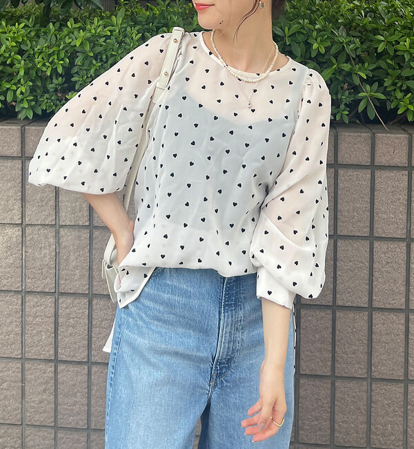 Rouge vif「ハートフロッキーシアーブラウス」|シャツ・ブラウス|