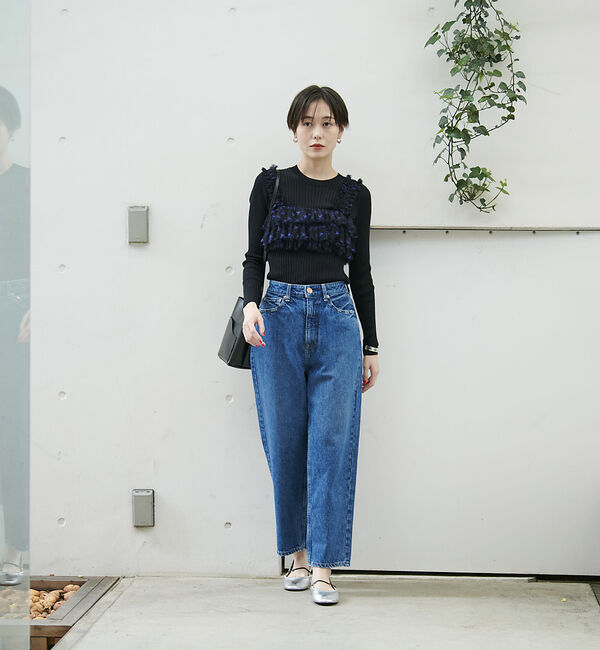 Rouge vif「シルク混ワイドリブプルオーバーニット」|ニット・セーター|