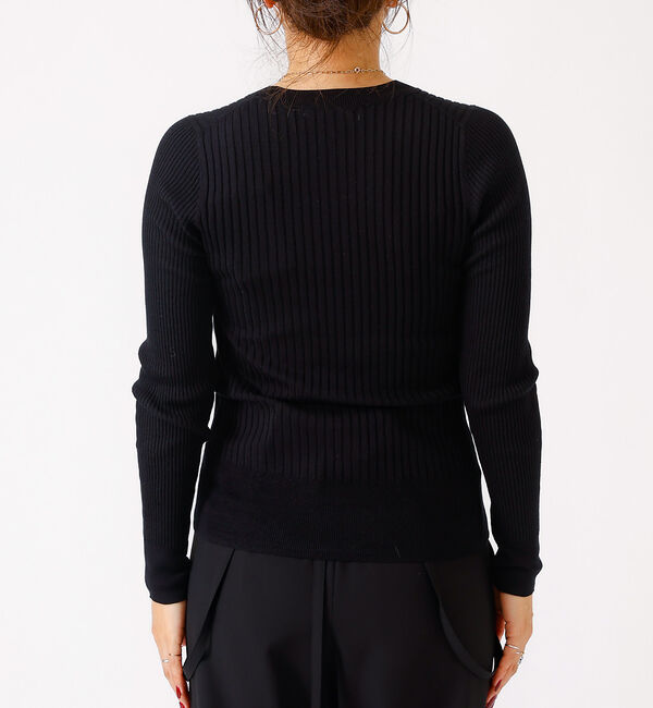 Rouge vif「シルク混ワイドリブプルオーバーニット」|ニット・セーター|