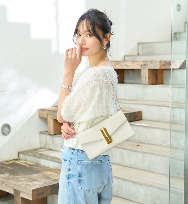 Rouge vif「シアーフリンジニット フレンチプルオーバー」|ニット・セーター|