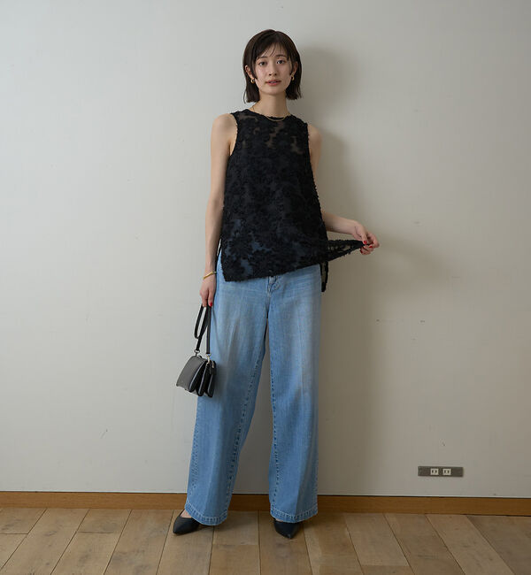 Rouge vif「【一部店舗限定】フラワーフェザーアメスリブラウス」|シャツ・ブラウス|