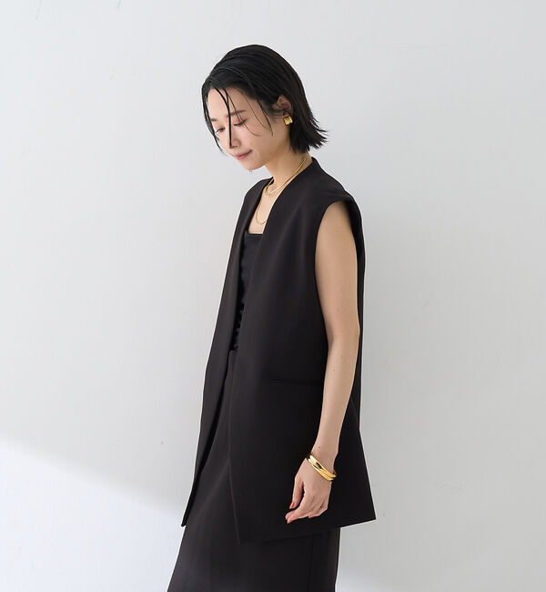 Rouge vif「【セットアップ対応】ストレッチダブルクロスジレ」|ダウンベスト・ベスト|