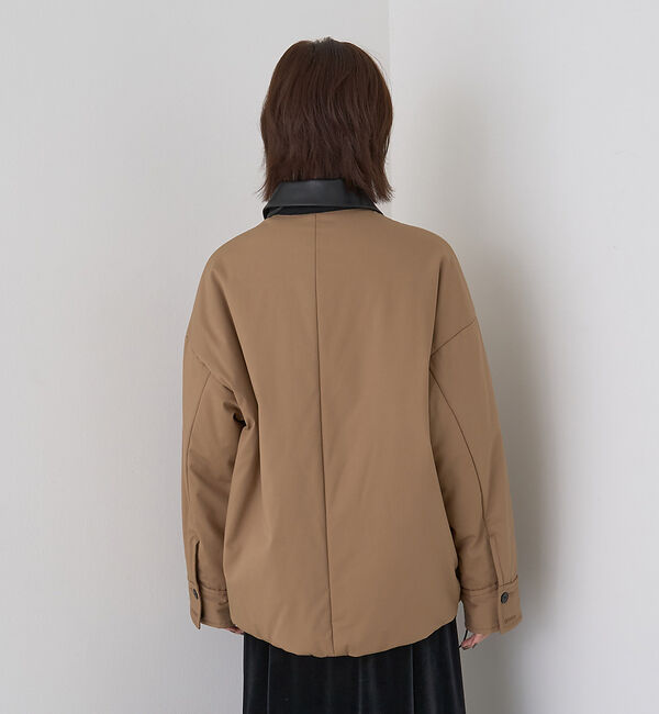 Rouge vif「異素材衿パフィブルゾン/ハンティングジャケット」|ブルゾン・スタジャン|