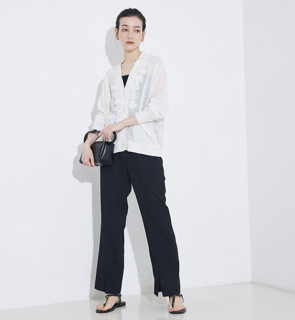 qualite「バックサテンジョーゼットベンツパンツ」|その他|