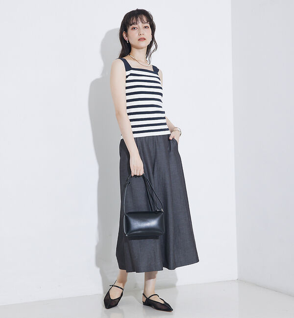 qualite「【セットアップ対応】接触冷感/レーヨンストレッチニットノースリーブ」|キャミソール|