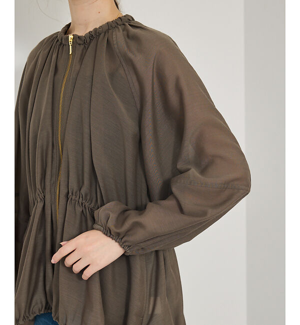 qualite「ラウンドスリーブギャザーブルゾン」|ブルゾン・スタジャン|