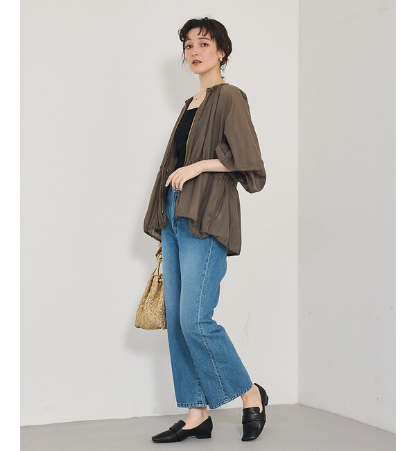 qualite「ラウンドスリーブギャザーブルゾン」|ブルゾン・スタジャン|