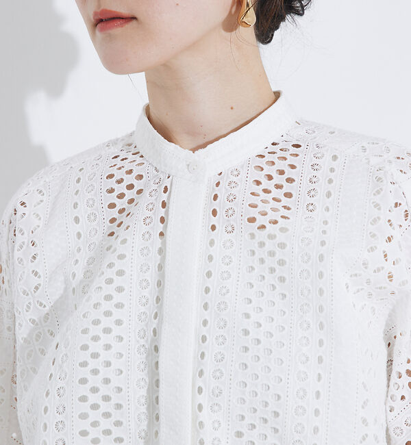 qualite「レースハーフスリーブシャツ」|シャツ・ブラウス|