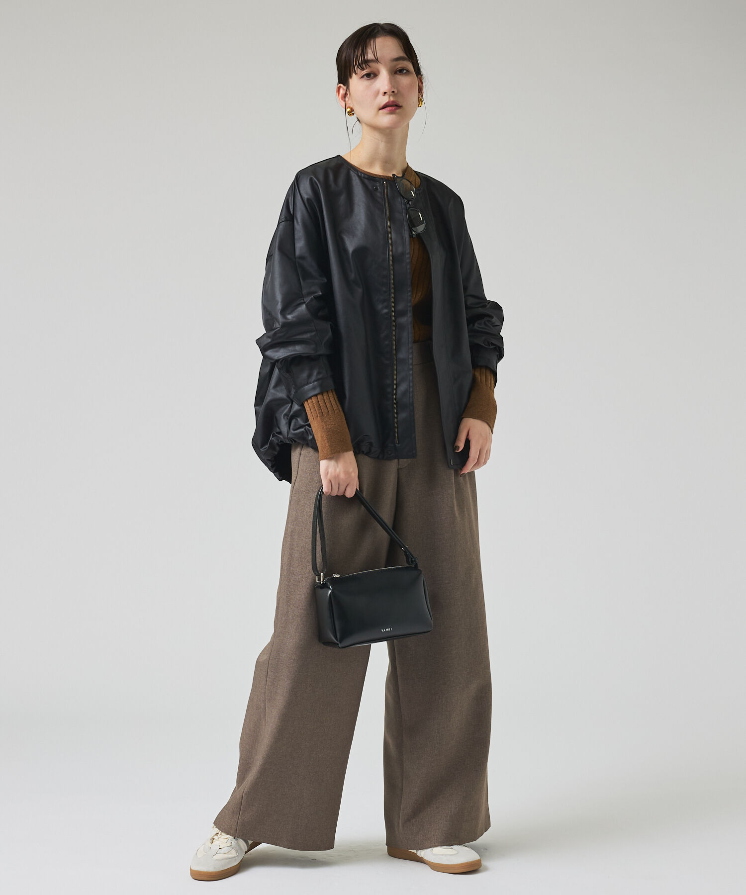 qualite「レザーライクブルゾン」|ブルゾン・スタジャン|