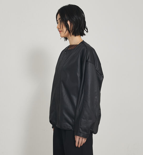 qualite「レザーライクブルゾン」|ブルゾン・スタジャン|
