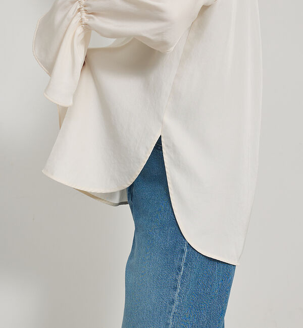 qualite「ブライトツイルベルブラウス」|シャツ・ブラウス|