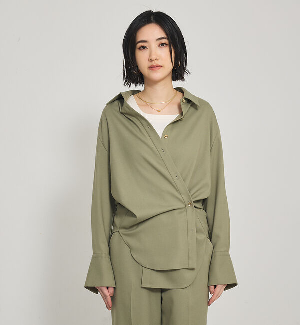 qualite「ソフトサキソニー2WAYシャツ」|シャツ・ブラウス|